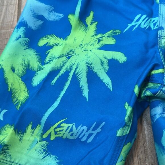 NWT HURLEY Palms‎ Boys Boardshorts Swim Electric Blue Size 6 Palm Trees - Picture 11 of 12